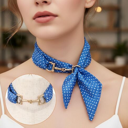 Yolev 2 Pcs Scarfs Slide - Metal Scarf Ring - Gold Silver Horsebit Silk Scarf Buckle for Women Scarves Shawls in Saudi Arabia