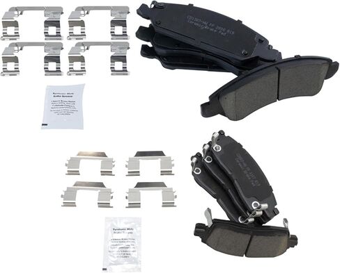 Front and Rear Brake Pad Set Ceramic Hardware Compatible with 2013-2018 Cadillac XTS in Saudi Arabia