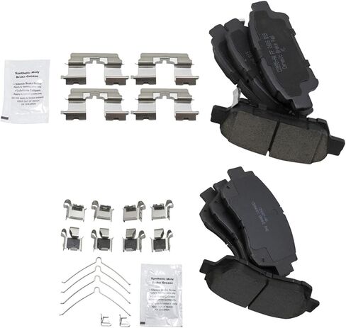 Front and Rear Brake Pad Set Ceramic Hardware Compatible with 2003 Toyota Sienna in Saudi Arabia