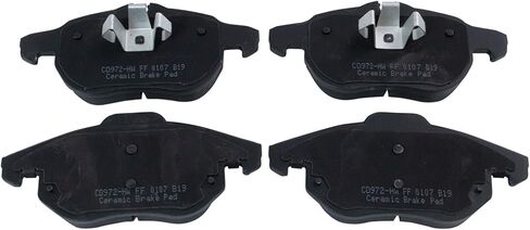 Front and Rear Brake Pad Set Ceramic Hardware Compatible with 2003 Saab 9-3 in Saudi Arabia