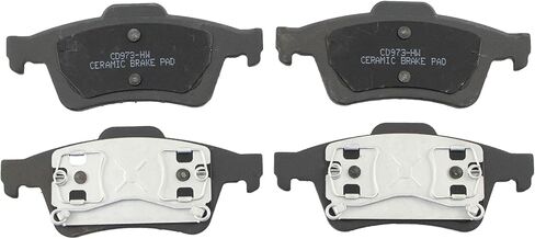 Front and Rear Brake Pad Set Ceramic Hardware Compatible with 2003 Saab 9-3 in Saudi Arabia