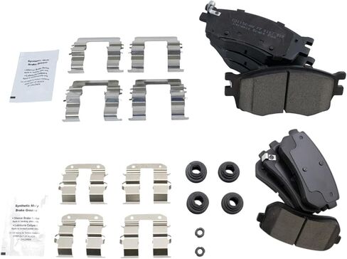 Front and Rear Brake Pad Set Ceramic Hardware Compatible with 2006-2007 Hyundai Accent 2006-2007 Kia Rio 2006-2007 Rio5 in Saudi Arabia