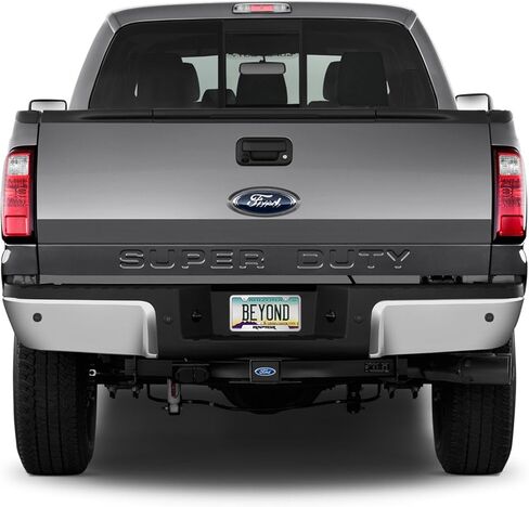 iPick Image, Compatible with - Ford Logo UV Graphic Carbon Fiber Look Metal Face-Plate on ABS Plastic 2 Tow Hitch Cover in Saudi Arabia