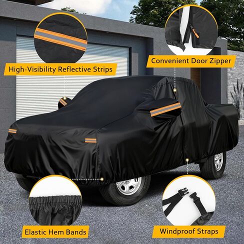 Truck Cover Custom Fit for Ford Ranger & Ranger Raptor 2019-2025, SuperCrew 5' & SuperCab 6ft Beds, 10 Layers All Weather Outdoor Pickup Car Truck Full Covers for Snow Hail Rain Dust Sun UV Protection in Saudi Arabia