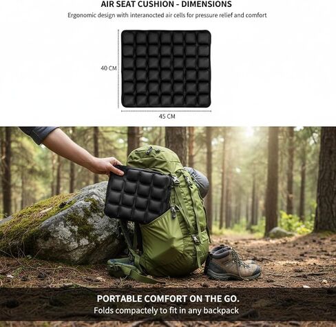 1Pcs Seat Cushion, Travel Cushion Airplane Seat - Inflatable Airplane Seat Cushion for Travel.Suitable for Long Distance Sedentary People to Use,Easy to Carry, 3D Inflatable Airbag is Ergonomic in Saudi Arabia