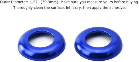 iJDMTOY 2pc Sports Blue Aluminum Front Seat Headrest Button Covers Compatible with 2015-2021 Mercedes W205 C-Class, 2016-2022 X205 GLC-Class in Saudi Arabia