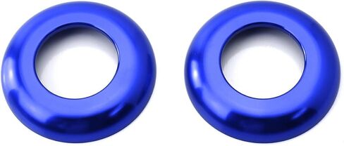 iJDMTOY 2pc Sports Blue Aluminum Front Seat Headrest Button Covers Compatible with 2015-2021 Mercedes W205 C-Class, 2016-2022 X205 GLC-Class in Saudi Arabia