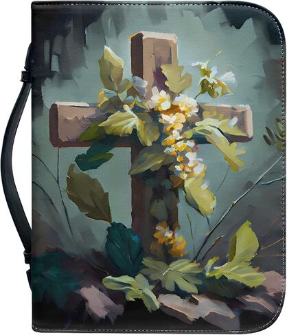 Bengbobar الأزهار الكتاب المقدس يغطي حقيبة كنيسة المسيح للنساء حقيبة الكتاب المقدس الجلدية مع مقبض تخزين القلم انغلق جيب مقاوم للماء الناقل الكتاب المقدس 6x9 الفن الكتاب المقدس الغطاء الواقي in Kuwait