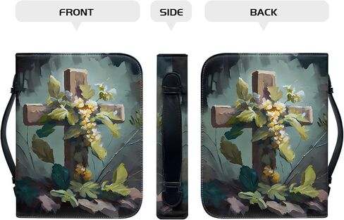 Bengbobar الأزهار الكتاب المقدس يغطي حقيبة كنيسة المسيح للنساء حقيبة الكتاب المقدس الجلدية مع مقبض تخزين القلم انغلق جيب مقاوم للماء الناقل الكتاب المقدس 6x9 الفن الكتاب المقدس الغطاء الواقي in Kuwait