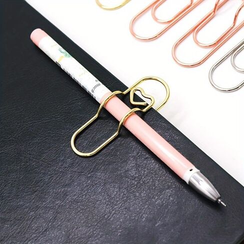Metal Pen Holder with Heart Design - Beautiful Multi-Functional Large - Sized Pencil Rack for Notebooks and Diaries, 6PCS in Saudi Arabia