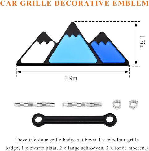 Tri-Color Grille Decor Badge, Front Slotted Grille Emblem Decoration Insert Trims, 3-Color Stripe Decal Classic Emblem Compatible with Tacoma 4 Runner, Car Accessories (D) in Kuwait