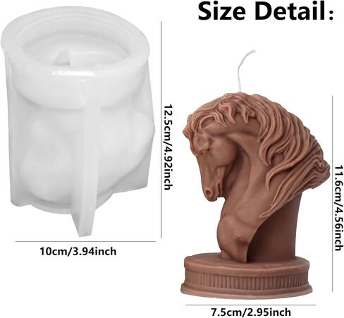 Large Horse Silicone Mold Animal Horse Candle Silicone Mold 3D Horse Head Resin Casting Mold for Home Decor in Saudi Arabia