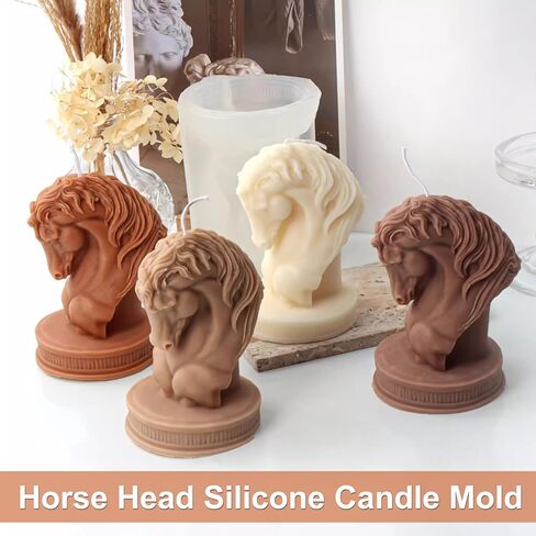 Large Horse Silicone Mold Animal Horse Candle Silicone Mold 3D Horse Head Resin Casting Mold for Home Decor in Saudi Arabia