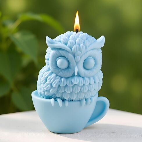 Owl Candle Mold Owls Candle Silicone Molds Owl Resin Casting Mold for Candles Home Decorate Candle Making Molds Aromatherapy Candles Gypsum Clay Craft in Saudi Arabia