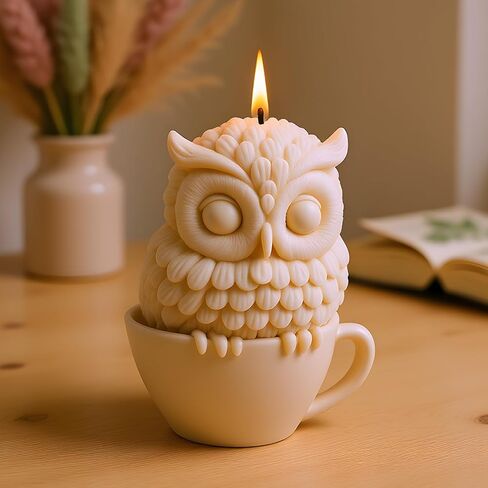 Owl Candle Mold Owls Candle Silicone Molds Owl Resin Casting Mold for Candles Home Decorate Candle Making Molds Aromatherapy Candles Gypsum Clay Craft in Saudi Arabia