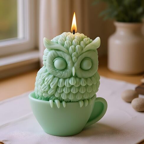 Owl Candle Mold Owls Candle Silicone Molds Owl Resin Casting Mold for Candles Home Decorate Candle Making Molds Aromatherapy Candles Gypsum Clay Craft in Saudi Arabia