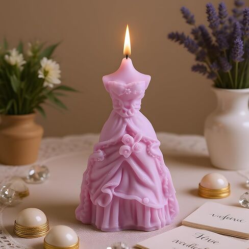 Bride Dress Candle Mold Wedding Dress Silicone Candle Molds Wedding Dress Resin Casting Mold for Candle Home Decorate Mold Candle Making Aromatherapy Gypsum Candles Clay Craft in Saudi Arabia