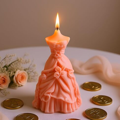 Bride Dress Candle Mold Wedding Dress Silicone Candle Molds Wedding Dress Resin Casting Mold for Candle Home Decorate Mold Candle Making Aromatherapy Gypsum Candles Clay Craft in Saudi Arabia