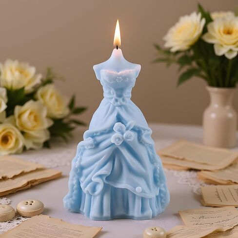 Bride Dress Candle Mold Wedding Dress Silicone Candle Molds Wedding Dress Resin Casting Mold for Candle Home Decorate Mold Candle Making Aromatherapy Gypsum Candles Clay Craft in Saudi Arabia