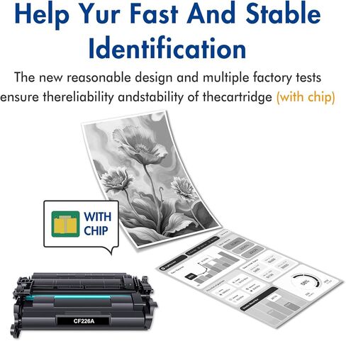خرطوشة حبر CF226A 26A مكونة من قطعتين باللون الأسود متوافقة مع 26X CF226X تعمل مع حبر الطابعة Pro M402dw M402n M402dn M402d Pro MFP M426dw M426fdw M426fdn M402 M426 in Kuwait