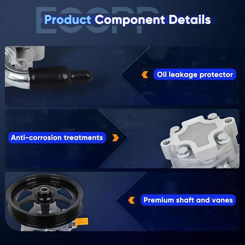 ECCPP Power Steering Pump fit for Nissan Pathfinder 1996 1997 1998 1999 2000 3.3L Replace # 21-5028 Power Assist Pump Assembly in Kuwait