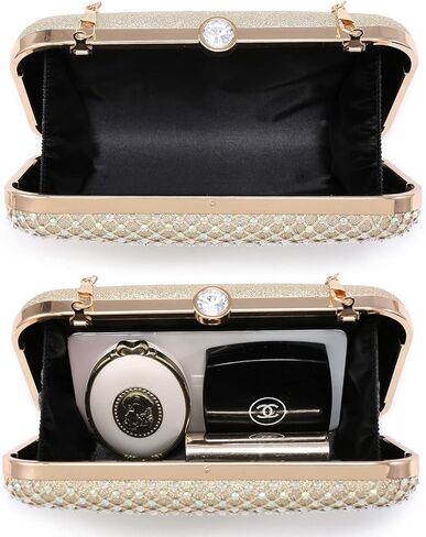 Dasein Womens Rhinestone Clutch Purse Sparkling Evening Bag with Crystal Clasp for Formal Prom Party Wedding in Kuwait