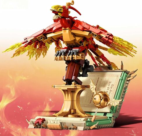 1252PCS Moc Fire Phoenix with Book Building Block Set for Adults, NO Compatible with Lego Magic Phoenix, STEM Bird Toy Collection Model Gift for Kids Boys and Girls in Saudi Arabia