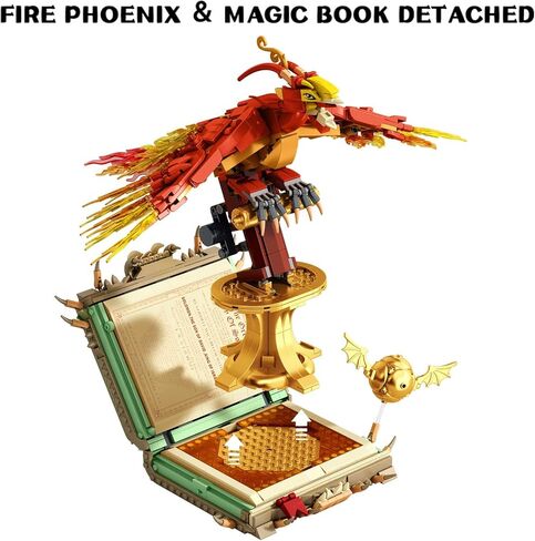 1252PCS Moc Fire Phoenix with Book Building Block Set for Adults, NO Compatible with Lego Magic Phoenix, STEM Bird Toy Collection Model Gift for Kids Boys and Girls in Saudi Arabia