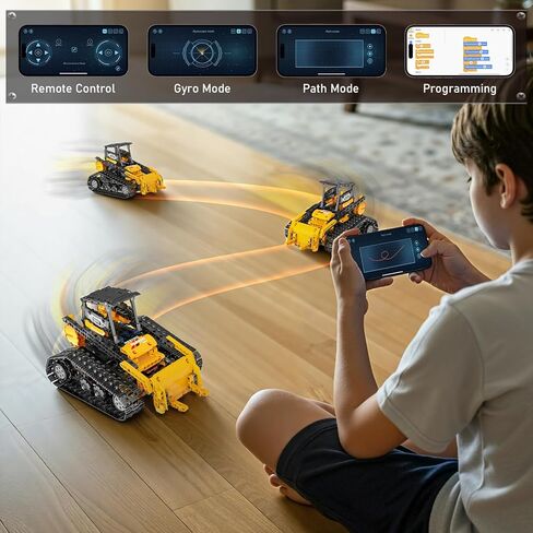 ألعاب بناء الروبوت الجذعية 5 في 1 للأطفال من عمر 6 إلى 12 عامًا، التطبيق وجهاز التحكم عن بعد، مجموعات بناء روبوت جرافة رافعة جرافة، 736 قطعة من مجموعات بناء البناء التعليمية DIY، مجموعة نصب هدية للأولاد والبنات in Kuwait