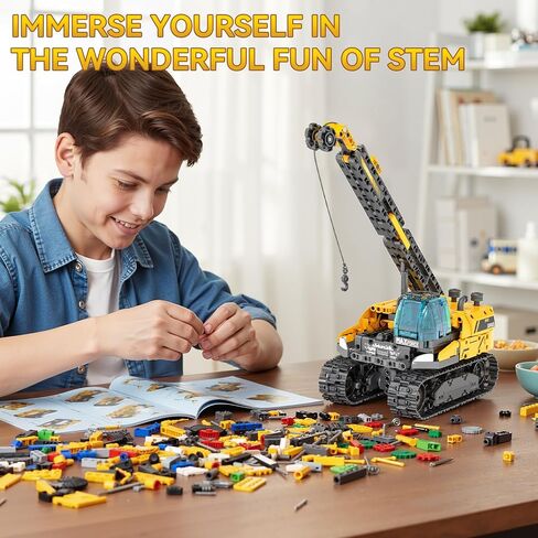 ألعاب بناء الروبوت الجذعية 5 في 1 للأطفال من عمر 6 إلى 12 عامًا، التطبيق وجهاز التحكم عن بعد، مجموعات بناء روبوت جرافة رافعة جرافة، 736 قطعة من مجموعات بناء البناء التعليمية DIY، مجموعة نصب هدية للأولاد والبنات in Kuwait