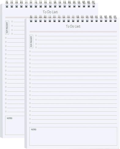GOLDPEI To Do List Notepad Big 2pcs/set - Daily Planner Notepad Undated 50 Sheets Tear Off, 8" x 11" Planning Pad Checklist Productivity Note Pad for Work and Personal Organized in Kuwait