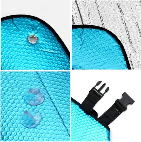 Windshield Sun Shade for Car Blue Thicken 5-Layer UV Reflector Auto Front Window Sunshade Visor Shield Cover and Keep Your Vehicle Cool(57" × 27.5") in Saudi Arabia