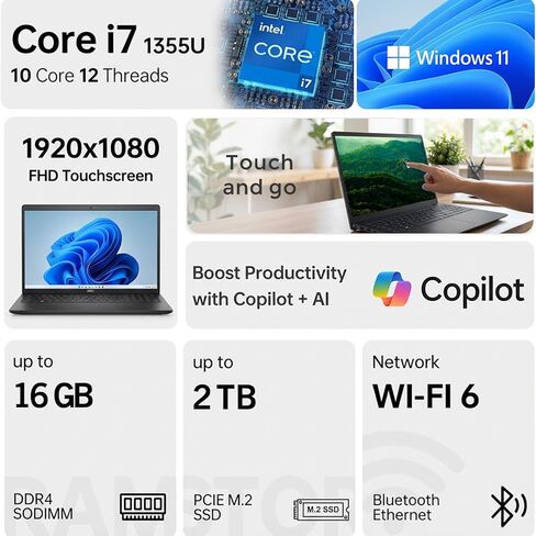 Dell Vostro 3910 Tower Business Desktop Computer, Intel Hexa-Core i5-12400 CPU (Beat i7-11700), 4GB DDR4 RAM, 256GB PCIe SSD, DVDRW, WiFi 5, Bluetooth 5.0, Keyboard & Mouse, Windows 11 Pro, Tichange in Kuwait
