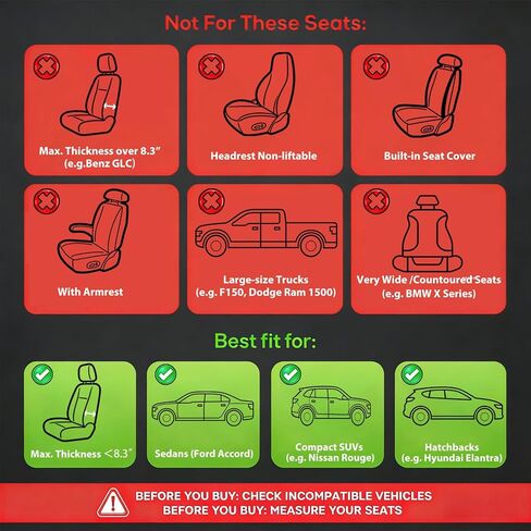 Car Seat Covers for Compact Cars Full Set Faux Leather Seat Protector Waterproof Car Seat Cushion Not for Truck (Black, Full) in Saudi Arabia