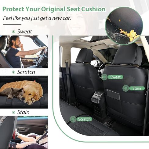 Car Seat Covers for Compact Cars Full Set Faux Leather Seat Protector Waterproof Car Seat Cushion Not for Truck (Black, Full) in Saudi Arabia