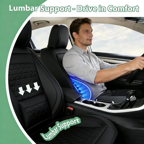 Car Seat Covers for Compact Cars Full Set Faux Leather Seat Protector Waterproof Car Seat Cushion Not for Truck (Black, Full) in Saudi Arabia
