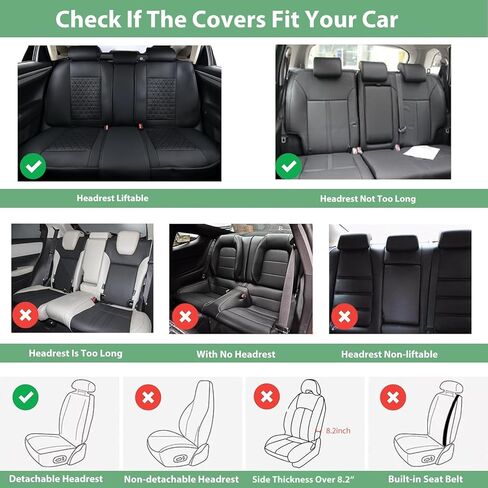Car Seat Covers for Compact Cars Full Set Faux Leather Seat Protector Waterproof Car Seat Cushion Not for Truck (Black, Full) in Saudi Arabia