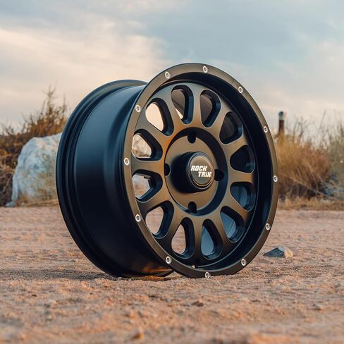 RockTrix RT111 4pc 14in ATV Wheels 4x110 Rims 14x7, 4+3 Offset, Includes 10x1.25 Lug Nuts - Compatible with IRS Honda Kawasaki Yamaha Rubicon Rincon Brute Force Kodiak Grizzly Rhino 4/110 (Set of 4) in Saudi Arabia