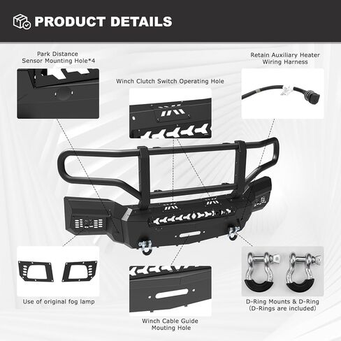 AUTOWIKI Front Hidden Winch Plate for 2019-2025 Chevy Silverado 1500, Winch Mounting Plate Accessories for 19-25 Silverado 1500, Black Hitch Mount Winch Plate (Exclude Diesel, ZR2 & 2019 LD Models) in Saudi Arabia
