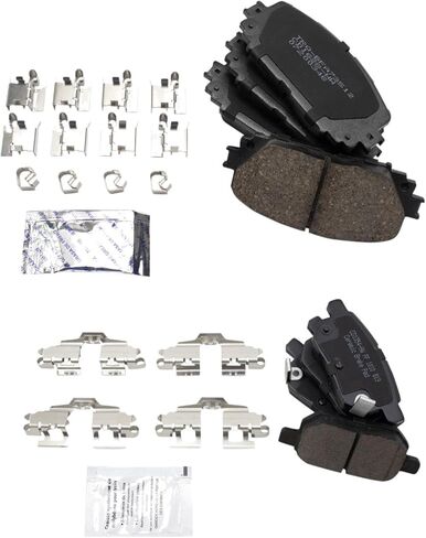 Front and Rear Brake Pad Set Ceramic Hardware Compatible with 2012-2017 Toyota Yaris in Saudi Arabia