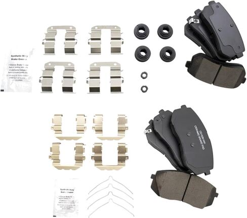 Front and Rear Brake Pad Set Ceramic Hardware Compatible with 2015 Hyundai Sonata in Saudi Arabia