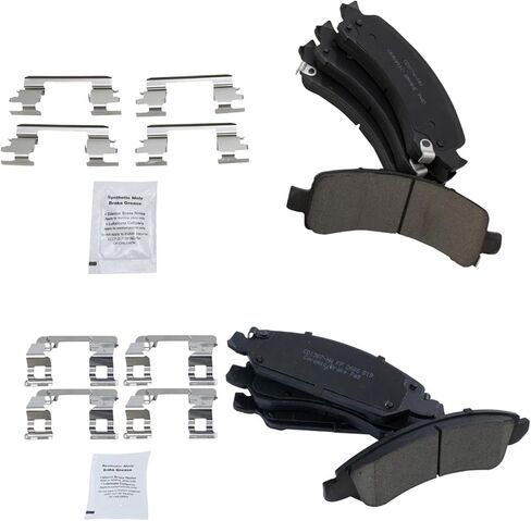 Front and Rear Brake Pad Set Ceramic Hardware Compatible with 2009-2014 Chevrolet Express 1500 2009-2014 Savana 1500 in Saudi Arabia