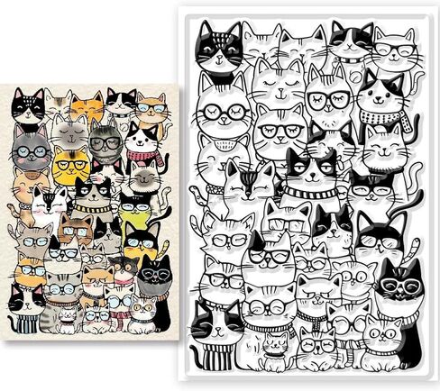 Cat Clear Stamps Silicone Stamps Cat Background Transparent Stamps for Card Making DIY Scrapbooking Photo Album Decoration, 4.3x6.3inch in Saudi Arabia
