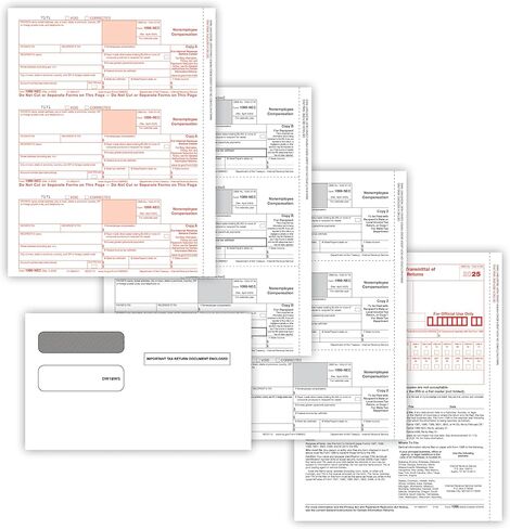 ComplyRight 1099-NEC 3-Part, 3-Up, Tax Forms Set with Self-Seal Envelopes (50 Recipients), Tax Filing Supplies in Saudi Arabia