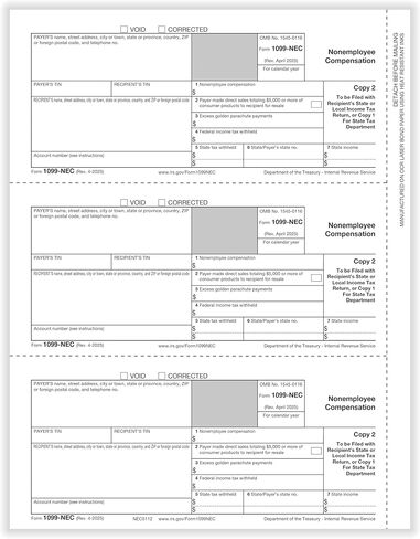 ComplyRight 1099-NEC 3-Part, 3-Up, Tax Forms Set with Self-Seal Envelopes (50 Recipients), Tax Filing Supplies in Saudi Arabia