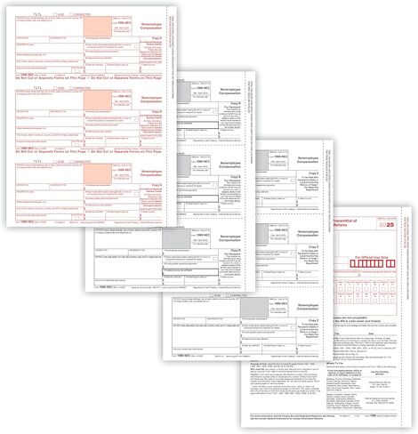 ComplyRight 1099-NEC 3-Part, 3-Up, Tax Forms Set with Self-Seal Envelopes (50 Recipients), Tax Filing Supplies in Kuwait