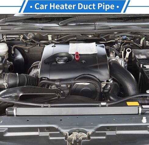 1 Pc Car Heater Duct Pipe 60mm ID 80cm Max l Warm Air Ducting Hose Car Truck RV Bus Van Boat Aluminum Foil Black in Saudi Arabia
