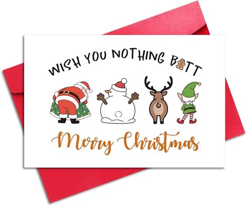 Double-Sided Funny December Birthday Card for Friend Family, Merry Christmas Gift Card for Him Her (I'm Sorry Your December Birthday Is Overshadowed by an Old Man with a Massive Sack) in Saudi Arabia