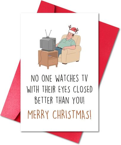 Double-Sided Funny December Birthday Card for Friend Family, Merry Christmas Gift Card for Him Her (I'm Sorry Your December Birthday Is Overshadowed by an Old Man with a Massive Sack) in Saudi Arabia