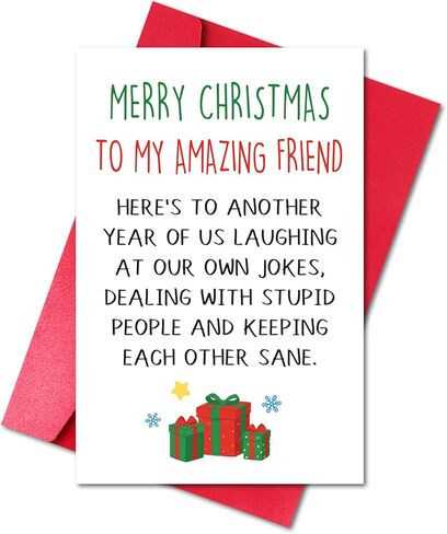 Double-Sided Funny December Birthday Card for Friend Family, Merry Christmas Gift Card for Him Her (I'm Sorry Your December Birthday Is Overshadowed by an Old Man with a Massive Sack) in Saudi Arabia